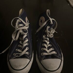 Converse High-Tops in Dark Blue and White